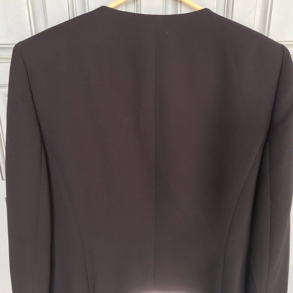 Jones Studio Blazer Chocolate Brown Sz10 Open Front Long Sleeves Lined NWOT - Picture 7 of 12
